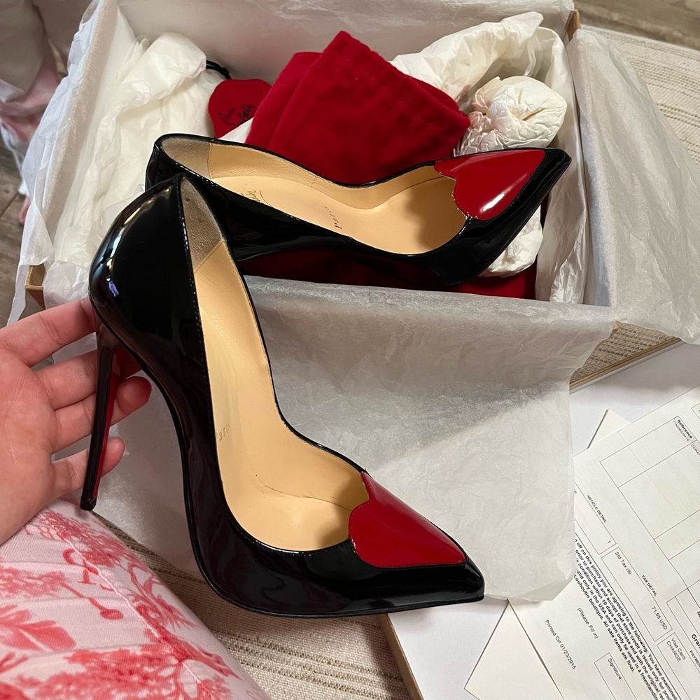 Christian louboutin size 5.5 high heels with hearts